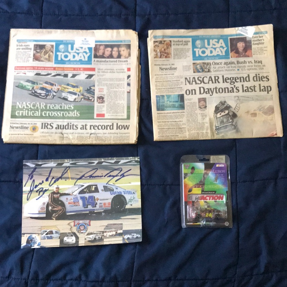 NASCAR Memorabilia DALE EARNHARDT ACCIDENT PRESS RELEASE Jeff Gordon collectable